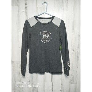 Eddie Bauer Women's Small Gray Long Sleeve Seattle Washington Downhill Tee